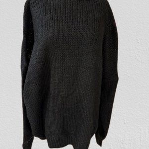 Varsity Black Sweater Top